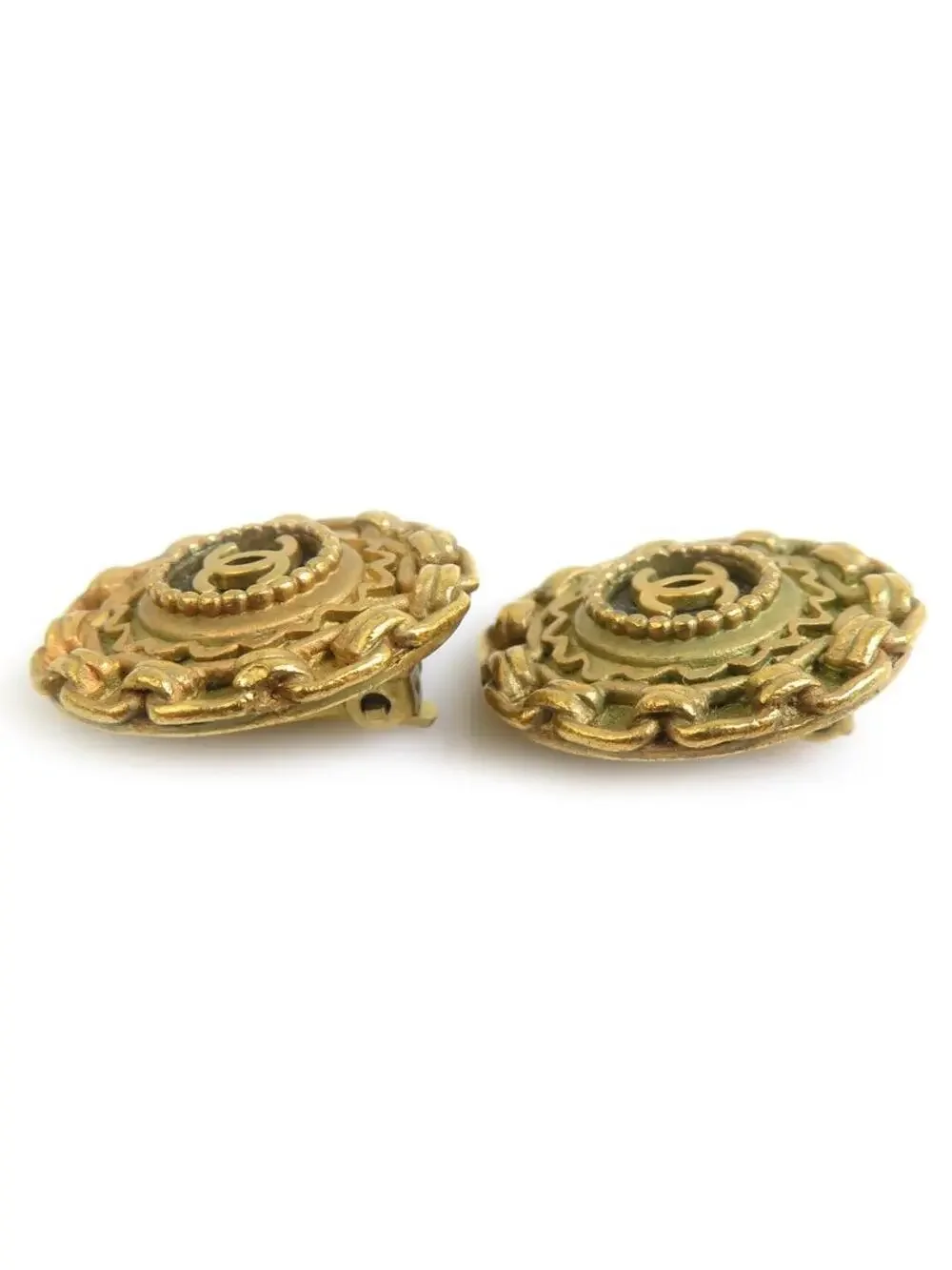 Auth Chanel Vintage Cc Logo Earrings #302988C32B